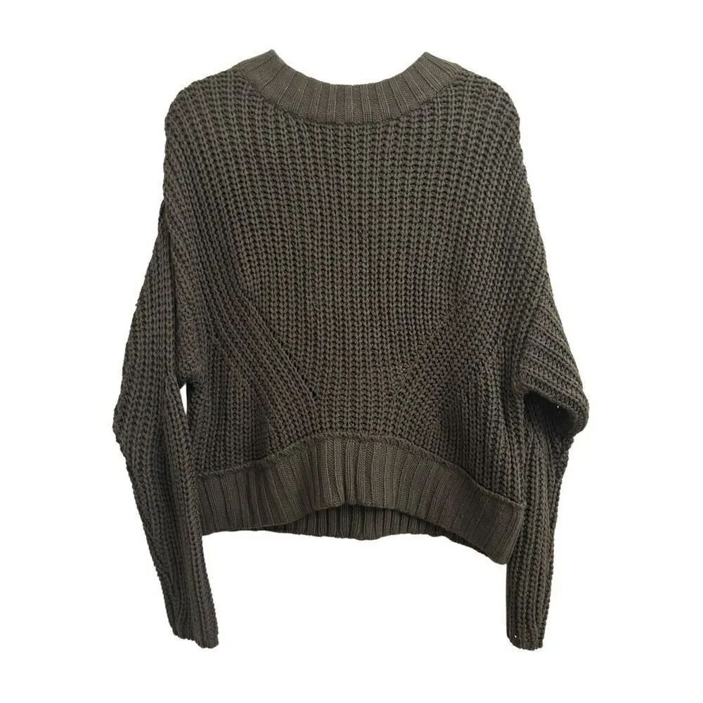 Moon & Madison Dolman Sleeve Oversized Chunky Sweater size S Olive Green